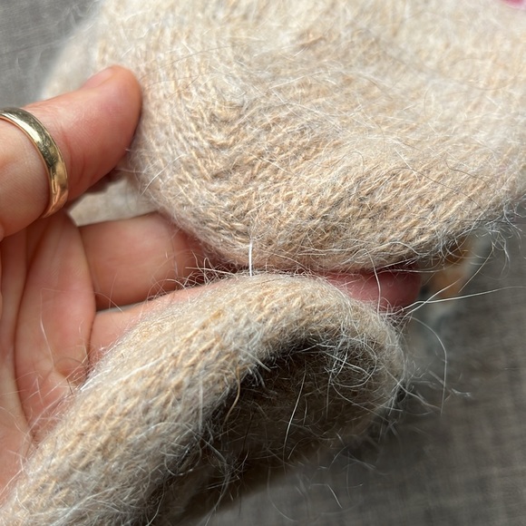 Siberia Spirit Goat Wool Knee High Socks Rose Bouquet Natural Warm - Picture 4 of 4